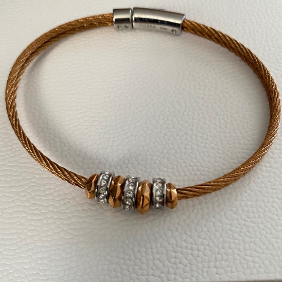 Fossil gold plated bracelet - Picture 1 of 2